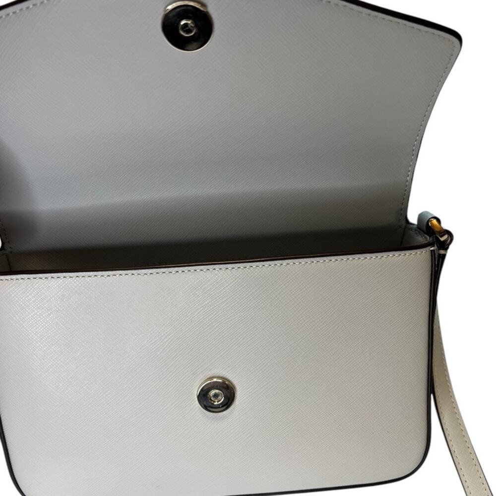 Kate Spade White Leather Envelope Snap Closure Crossbody Purse - Picture 7 of 16